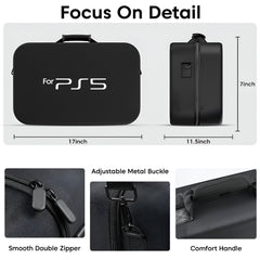 Hicle PS5 Hard Travel Carrying Case – Compact Black EVA Storage Bag for PlayStation 5 Console and Accessories (New Model)