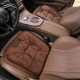 Hicle Winter Velvet Car Seat Cushion Set – Universal Fit for Mercedes, BMW & More | Brown Plush Full-Seat Covers for 5-Seater Cars