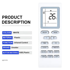 Hicle Remote for Inverter AC – Compatible with Voltas/Onida/Godrej/Electrolux/GREE AC – Sleek & Durable Design