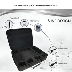 Hicle PS5 Storage Bag – Black EVA Hard Shell Carry Case for PlayStation 5 Console