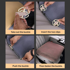 Hicle Premium Winter Plush Car Seat Cushion – Ultra Soft Rabbit Fur (Brown)