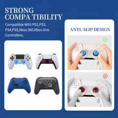 Hicle Blue Soft Silicone Joystick Cap for PS5, PS4, PS3 & Xbox Controllers – Anti-Slip Thumb Grip Cover-Blue