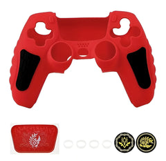 Hicle PS5 Handle Silicone Protective Cover – Non-Slip, Sweat-Proof Soft Rubber Shell with Thumb Grips (Red)