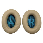 Hicle Headphones EarPads Cushions Replacement - Compatible with Bose QuietComfort 15 QC15 QC25 QC2 QC35/ Ae2 Ae2i Ae2w SoundTrue & SoundLink (Around-Ear Series Only)-Khakhi-BlueFont Over The Ear Headphone Cushion (Pack of 2, Khakhi, Blue)