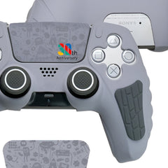 Hicle PS5 Handle Silicone Protective Cover – Non-Slip, Sweat-Proof Soft Rubber Shell with Thumb Grips (Grey)