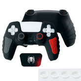 Hicle PS5 Handle Silicone Protective Cover – Non-Slip, Sweat-Proof Soft Rubber Shell with Thumb Grips (Spider-Man Black)