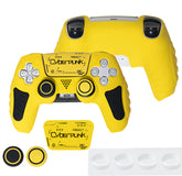 Hicle PS5 Handle Silicone Protective Cover – Non-Slip, Sweat-Proof Soft Rubber Shell with Thumb Grips (Yellow)