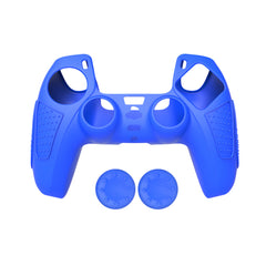Hicle Blue Silicone Cover for PS5 Controller with Anti-Slip Grip and 2 Thumb Grips – Soft Rubber Protective Case for DualSense Gamepad