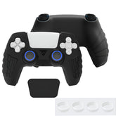 Hicle PS5 Handle Silicone Protective Cover – Non-Slip, Sweat-Proof Soft Rubber Shell with Thumb Grips (Cool Black)