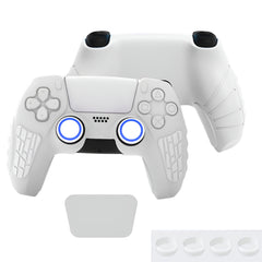 Hicle PS5 Handle Silicone Protective Cover – Non-Slip, Sweat-Proof Soft Rubber Shell with Thumb Grips (White)