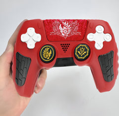 Hicle PS5 Handle Silicone Protective Cover – Non-Slip, Sweat-Proof Soft Rubber Shell with Thumb Grips (Red)