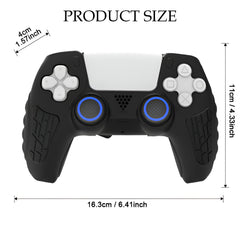 Hicle PS5 Handle Silicone Protective Cover – Non-Slip, Sweat-Proof Soft Rubber Shell with Thumb Grips (Cool Black)