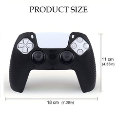 Hicle Silicone Grip Cover for PS5 Controller – Anti-Slip Dotted Texture Protective Sleeve (Black)