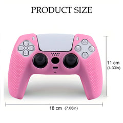 Hicle Silicone Grip Cover for PS5 Controller – Anti-Slip Dotted Texture Protective Sleeve (Pink)