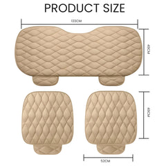 Hicle Premium Beige Car Seat Cushion Set – 3 Piece Anti-Slip PU Leather Seat Covers for Front & Rear Seats – Universal Fit for Most Cars
