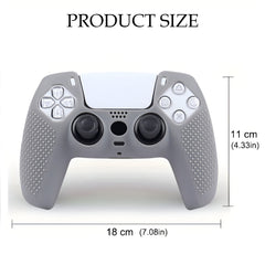 Hicle Silicone Grip Cover for PS5 Controller – Anti-Slip Dotted Texture Protective Sleeve (Grey)