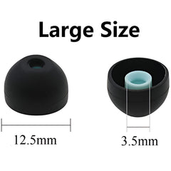 Hicle Premium Silicone Earbuds Tips – Medium (11mm) – Black– Compatible with Sony XBA, MDR, Senhai, and UE Series In-Ear Headphones