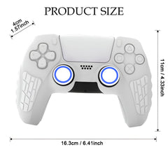 Hicle PS5 Handle Silicone Protective Cover – Non-Slip, Sweat-Proof Soft Rubber Shell with Thumb Grips (White)