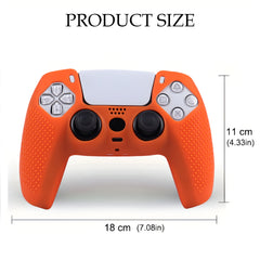 Hicle Silicone Grip Cover for PS5 Controller – Anti-Slip Dotted Texture Protective Sleeve (Orange)