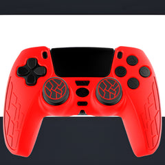 Hicle Anti-Slip Joystick Cap for PS5, PS4 & Xbox Controllers – 3D Silicone Thumb Grip Cover (Pack of 2, Black+Red)