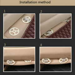 Hicle Premium Dark Brown Car Seat Cushion Set – 3 Piece Anti-Slip PU Leather Seat Covers for Front & Rear Seats – Universal Fit