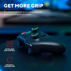 Hicle PS Joystick Luminous Silicone Thumb Grip Caps – Black with Green Ring