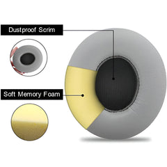 Hicle Extra-Thick Replacement Earpads – Compatible with Beats Solo 2 & 3 Wireless On-Ear Headphones (1 Pair, Grey)