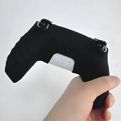 Hicle PS5 Handle Silicone Protective Cover – Non-Slip, Sweat-Proof Soft Rubber Shell with Thumb Grips (Black and White)