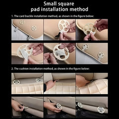 Hicle Premium Beige Car Seat Cushion Set – 3 Piece Anti-Slip PU Leather Seat Covers for Front & Rear Seats – Universal Fit for Most Cars