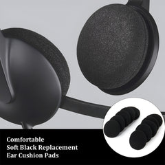 Hicle 45mm Round Foam Ear Cushion Pads – Compatible with Sennheiser PX100, Koss Porta Pro, and Similar On-Ear Headphones (5 Pairs, Black)