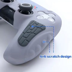 Hicle PS5 Handle Silicone Protective Cover – Non-Slip, Sweat-Proof Soft Rubber Shell with Thumb Grips (Grey)