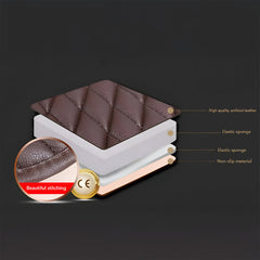 Hicle Premium Dark Brown Car Seat Cushion Set – 3 Piece Anti-Slip PU Leather Seat Covers for Front & Rear Seats – Universal Fit