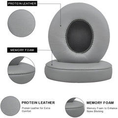 Hicle Extra-Thick Replacement Earpads – Compatible with Beats Solo 2 & 3 Wireless On-Ear Headphones (1 Pair, Grey)