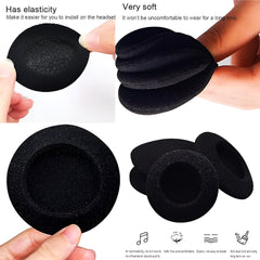 Hicle 60mm Round Foam Ear Pads – Compatible with Sony MDR-V6, MDR-7506, and Similar On-Ear Headphones (1 Pair, Black)