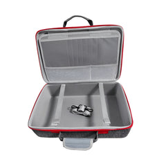 Hicle PS5 Soft Fabric Carrying Case – Red Zipper Grey Travel Bag for PlayStation 5 Console and Accessories