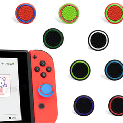 Hicle PS Thumb Grip Caps – Blue with Red Ring