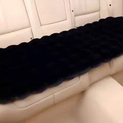 Hicle Winter Car Seat Cushion 3-Piece Set – Black Plush Bubble Design, Warm Velvet Square Pads for Front & Rear Seats