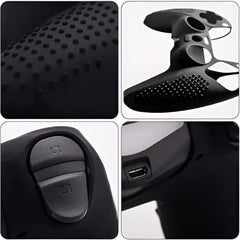 Hicle Silicone Grip Cover for PS5 Controller – Anti-Slip Dotted Texture Protective Sleeve (Black)