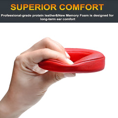 Hicle B0501/B0500 Wireless Over-Ear Replacement Earpads – Soft Foam Cushions for Wireless Headphones (Red, 1 Pair)