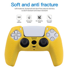 Hicle Silicone Cover for PS5 Controller – Yellow Anti-Slip Grip Protective Case – Monochrome Dotted Silicone Sleeve for PS5 Gamepad(Yellow)