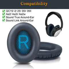 Hicle Premium Replacement Ear Pads – Compatible with Bose QuietComfort Series and SoundTrue/SoundLink Around-Ear Headphones (1 Pair, Black)