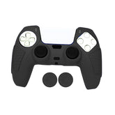 Hicle Black Silicone Cover for PS5 Controller with Anti-Slip Grip and 2 Thumb Grips – Soft Rubber Protective Case for DualSense Gamepad