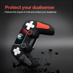 Hicle PS5 Handle Silicone Protective Cover – Non-Slip, Sweat-Proof Soft Rubber Shell with Thumb Grips (Spider-Man Black)