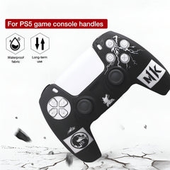 Hicle Mortal Kombat Edition Silicone Cover for PS5 Controller – Black Anti-Slip Soft Protective Case with Lightning Design and MK Logos