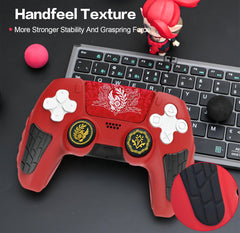 Hicle PS5 Handle Silicone Protective Cover – Non-Slip, Sweat-Proof Soft Rubber Shell with Thumb Grips (Red)
