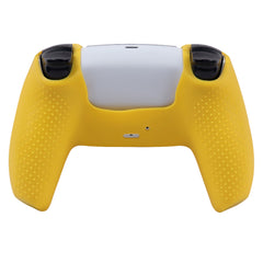Hicle Silicone Cover for PS5 Controller – Yellow Anti-Slip Grip Protective Case – Monochrome Dotted Silicone Sleeve for PS5 Gamepad(Yellow)