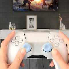 Hicle White Soft Silicone Joystick Cap for PS5, PS4, PS3 & Xbox Controllers – Anti-Slip Thumb Grip Cover-White