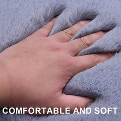 Hicle Winter Car Seat Cushion 3-Piece Set – Lake Blue Plush Bubble Design, Warm Velvet Square Pads for Front & Rear Seats