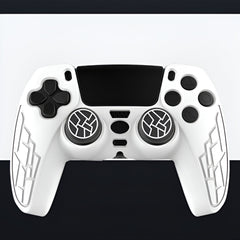 Hicle Anti-Slip Joystick Cap for PS5, PS4 & Xbox Controllers – 3D Silicone Thumb Grip Cover (Pack of 2, Black+white)