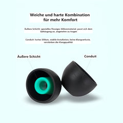 Hicle Silicone Earbuds Tips – Compatible with Sony XBA, MDR, Senhai, and UE Series In-Ear Headphones (Medium – 11mm, 3.5mm Diameter, Black)